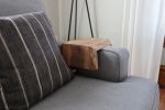 Live Edge 7.25" Walnut Wood Armrest Table | Side Table in Tables by Hazel Oak Farms. Item composed of wood