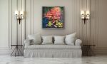 Water Lilies On Fire | Oil And Acrylic Painting in Paintings by Checa Art. Item made of canvas with synthetic