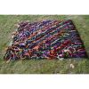 Vintage Colorful Wool Turkish Shaggy Tulu Rug 4'7" X 5'5" | Area Rug in Rugs by Vintage Pillows Store. Item composed of cotton