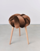 Acorn Velvet Knot Stool | Chairs by Knots Studio. Item composed of walnut and cotton