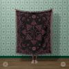 IVI - Mushroom + Cannabis  Blanket Red Purple | Linens & Bedding by Sean Martorana. Item made of cotton