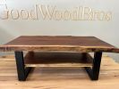 Walnut Coffee Table with Shelf | Tables by Good Wood Brothers. Item composed of walnut and metal in mid century modern style