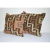 Set of Two 16" X 16" Turkish Kars Kilim Pillow Cover | Sham in Linens & Bedding by Vintage Pillows Store. Item composed of cotton and fiber