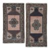 Hand Knotted Turkish Small Rug Mat Distressed Rug | Rugs by Vintage Pillows Store. Item made of cotton & fiber