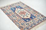 Vintage Turkish Navy, Blush, Apricot, Soft Salmon, Beige | Area Rug in Rugs by The Loom House. Item made of fabric & fiber