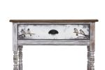 Hand-Painted Solid Wood Bird Console Table – Whitewashed Entryway Console, One-of-a-Kind Functional Art | Tables by Birds and Gardens Inc. Item made of wood works with contemporary & country & farmhouse style