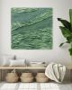 Green wabi sabi 3d fabric canvas, minimalist 3d textured | Mixed Media in Paintings by Berez Art. Item made of canvas works with minimalism & mid century modern style
