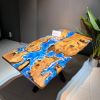 Live Edge Olive Wood Dining Table with Ocean Blue Resin | Tables by Ironscustomwood