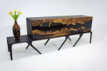 Custom Order Tv Unit - Wooden Sideboard - Epoxy Resin | Storage by TigerWoodAtelier. Item made of walnut works with minimalism & contemporary style