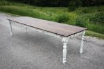 White-Distressed Farmhouse Table | Dining Table in Tables by Hazel Oak Farms. Item made of wood