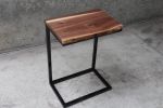 IN STOCK Live Edge Walnut Side C-table | Side Table in Tables by Hazel Oak Farms. Item composed of walnut and steel