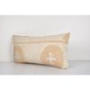Vintage Long Beige Suzani Pillow Cover, Tribal Long Samarkan | Cushion in Pillows by Vintage Pillows Store