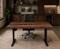 Black Walnut Epoxy River Desk with Casted Whiskey & Wireless Charger | Tables by Pelican State Woodworks