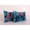 Pair Fish Silk Ikat Velvet Pillow, Set of Two Animal Ikat Lu | Cushion in Pillows by Vintage Pillows Store