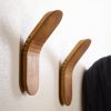 Pack of 2: Mid Century Modern Walnut Coat Hook Handmade Bent Wood Wall Hanger | Hardware by Spacecraft Furnishing