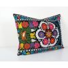 Suzani Velvet Lumbar Cushion Cover, Tribal House Decor- Embr | Pillows by Vintage Pillows Store