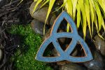 Trinity Knot Celtic Earthenware Blue | Wall Sculpture in Wall Hangings by Studio Strietnberger / Knottery Pottery - Kathleen Streitenberger. Item composed of ceramic