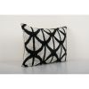 Ikat Velvet Pillow, Silk Lumbar Cushion Cover, Pair Black | Pillows by Vintage Pillows Store