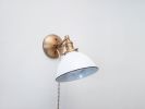 Adjustable Bedside Reading Wall Light - Antique Brass | Sconces by Retro Steam Works. Item made of fabric with brass works with mid century modern style