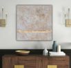 Abstract white and beige painting wall art minimalist | Oil And Acrylic Painting in Paintings by Berez Art. Item made of canvas works with minimalism & modern style