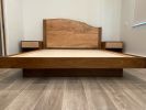 Contemporary Platform bed with Reclaimed Live Edge Headboard | Beds & Accessories by Marco Bogazzi. Item composed of oak wood in contemporary or modern style