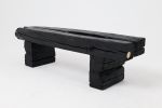Garden Bench, Rustic Blackened Wood, Raw Organic Form Indoor, Outdoor | Benches & Ottomans by Logniture