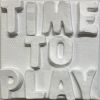 Time To Play 4" x 4" | Mixed Media in Paintings by Emeline Tate. Item made of canvas & synthetic