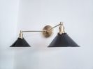 Bathroom Vanity Sconce - Matte Black Light - Mid Century | Sconces by Retro Steam Works. Item composed of copper and glass in mid century modern or country & farmhouse style