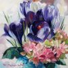 Purple flower painting original oil art, Floral oil painting | Oil And Acrylic Painting in Paintings by Natart. Item composed of canvas & synthetic compatible with contemporary style
