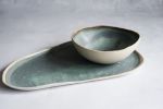 Turquoise  handmade breakfast bowl, natural minimal nordic | Dinnerware by Laima Ceramics. Item composed of stoneware in minimalism or rustic style