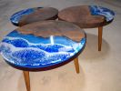 Epoxy Coffee Table - Resin End Table - Epoxy Coastal Table | Tables by Tinella Wood. Item made of walnut & synthetic compatible with contemporary and country & farmhouse style