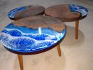 Epoxy Coffee Table - Resin End Table - Epoxy Coastal Table | Tables by Tinella Collection. Item made of walnut & synthetic compatible with contemporary and country & farmhouse style