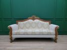 Art Deco Style , wood with gold leaf accent, Damask Silk, Li | Couch in Couches & Sofas by Art De Vie Furniture