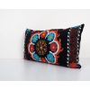 Vintage Colorful Velvet Suzani Lumbar Pillow Cover, 1960s Ha | Cushion in Pillows by Vintage Pillows Store