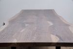 Live Edge Sunrise Dining Table | Modern Wood and Steel Table | Tables by Alabama Sawyer. Item composed of oak wood
