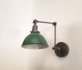 Adjustable Wall Industrial Sconce - Gunmetal and Green - Mid | Sconces by Retro Steam Works