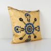 Suzani Ethnic Square Yellow Pillow Case Fashioned from a Mid | Cushion in Pillows by Vintage Pillows Store