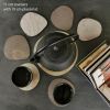 Irregular shape stone coasters for cups, glasses. Set of 6 | Tableware by DecoMundo Home. Item composed of stone compatible with minimalism and country & farmhouse style