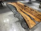 Clear Custom Epoxy Table, Made to Order Resin Table | Dining Table in Tables by Tinella Collection. Item composed of walnut and synthetic in contemporary or art deco style