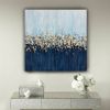 Abstract dark blue painting 3d texture wall art gold leaf | Oil And Acrylic Painting in Paintings by Berez Art. Item made of canvas
