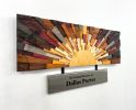 Sunset with plaque | Wall Sculpture in Wall Hangings by StainsAndGrains. Item composed of wood & metal compatible with contemporary and industrial style