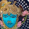 Shrinathji Nathdwara Hand Embellished Jeweled Hoop Artwork W | Embroidery in Wall Hangings by MagicSimSim