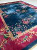 GLOWING Antique Art Deco Asian Botanical Garden | Magenta | Area Rug in Rugs by The Loom House. Item composed of fiber