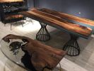 Custom Epoxy Table - Resin Dining Table - Blue Epoxy Table | Tables by Tinella Collection. Item composed of oak wood and synthetic in contemporary or art deco style