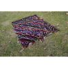 Vintage Colorful Wool Turkish Shaggy Tulu Rug 4'7" X 5'5" | Area Rug in Rugs by Vintage Pillows Store. Item composed of cotton
