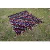 Vintage Colorful Wool Turkish Shaggy Tulu Rug 4'7" X 5'5" | Area Rug in Rugs by Vintage Pillows Store. Item composed of cotton