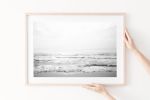 Minimalist black and white beach photograph, 'Gulf Spray' | Photography by PappasBland. Item made of paper works with minimalism & contemporary style
