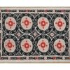 Vintage Black and Pink Suzani from Samarkand Uzbekistan | Tapestry in Wall Hangings by Vintage Pillows Store. Item composed of cotton
