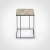 FramE - Fossil travertine side table | Tables by DFdesignLab - Nicola Di Froscia. Item composed of steel and marble in minimalism or contemporary style