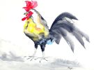Cockrel Rooster Bird | Prints by Brazen Edwards Artist. Item composed of canvas and paper